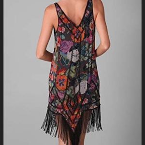 Haute Hippie fringe beaded bird flapper dress